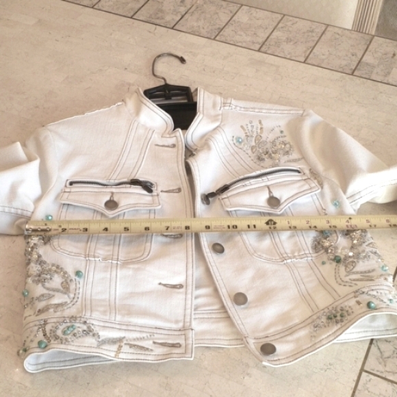 Vintage Cache New... White denim jacket,embellishments,size S, - Picture 9 of 16